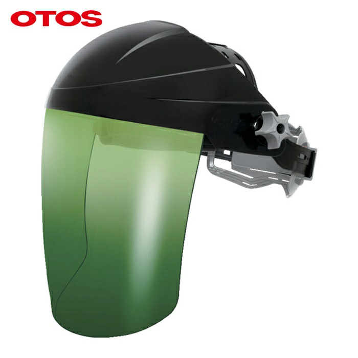 OTOS かぶり型防災面 グリーン#3 赤外線保護 ジョグダイヤル調節機能 (1個) F-72B-I-3