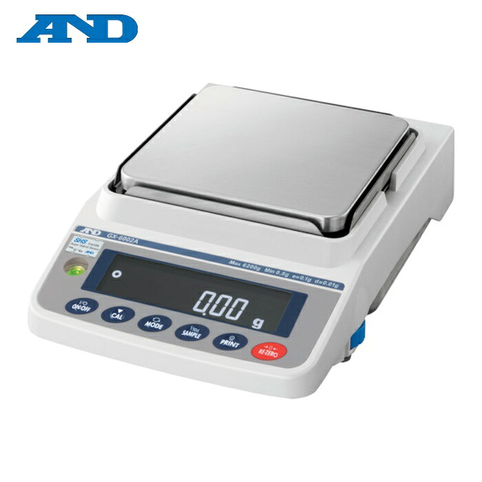 A\u0026D エーアンドディ GX6002A 汎用陰電子天びん 内蔵風鎮付き添い人 6200g/0.01g (1台)