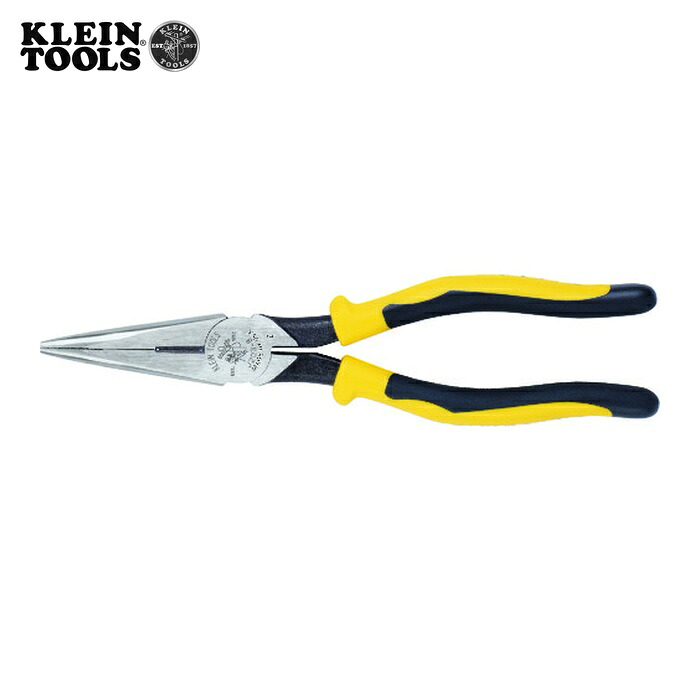 KLEIN TOOLS J203-8 強力型ロングノーズプライヤー サイドカット コンフォートハンドル 220mm (1丁)