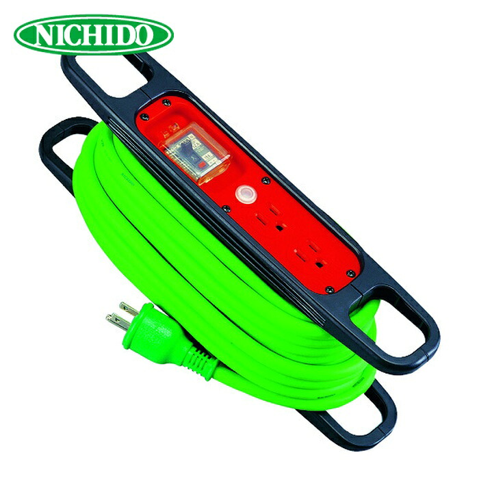 日動工業 NICHIDO HR-EK102-G ハンドリール 100V 3芯×10m 緑 アース過負荷漏電しゃ断器付 (1台)