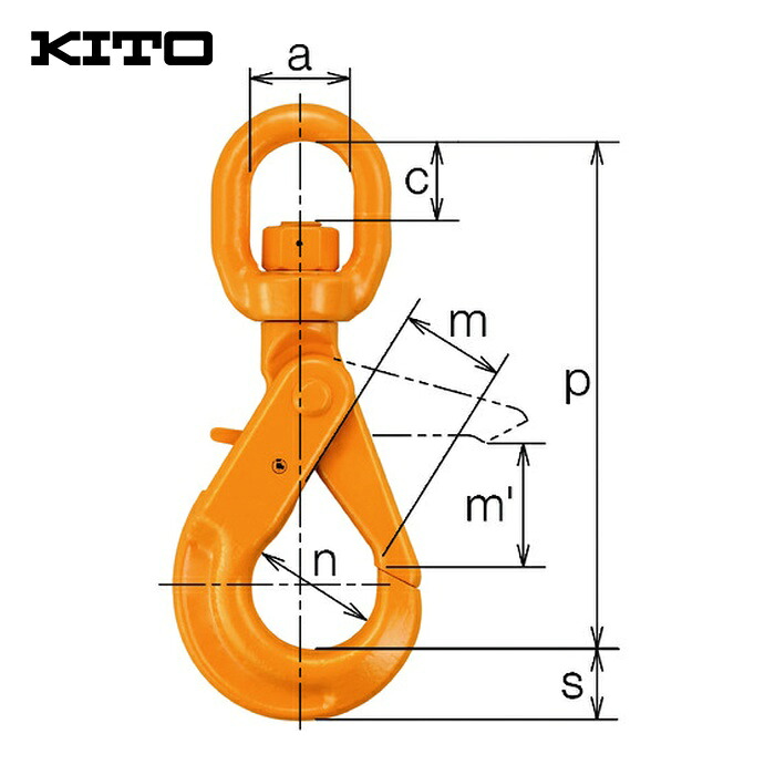 キトー HJK10 チェンスリング カナグ部材(アイタイプ) スイベルフックHJK 基本使用荷重3.2t (1個) 15,116円