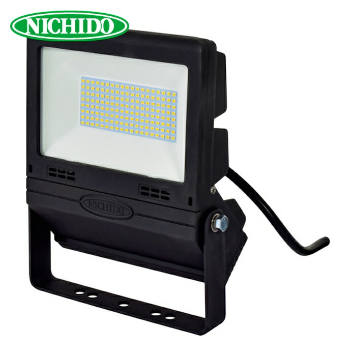 日動工業 NICHIDO LJS-FH50D-BK-50K LED投光器 常設用フラットライト50W 黒 (1台)