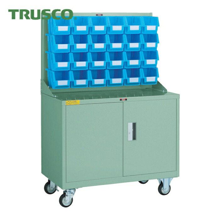 トラスコ TRUSCO パネルコンテナラック 移し替える式蔵置き庫付 入れもの中X24 (1台) HT-0624N-C