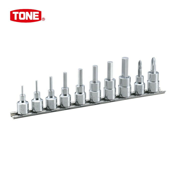 TONE トネ HH310 ヘキサゴンソケットセット(ホルダー付) 10pcs 差込角9.5mm (1S)
