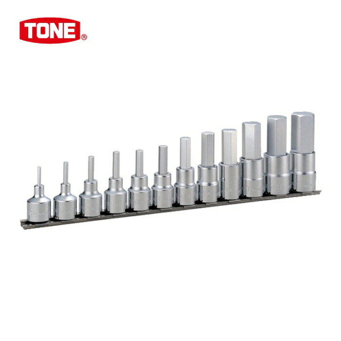 TONE トネ HH412 ヘキサゴンソケットセット(ホルダー付) 12pcs 差込角12.7mm (1S)