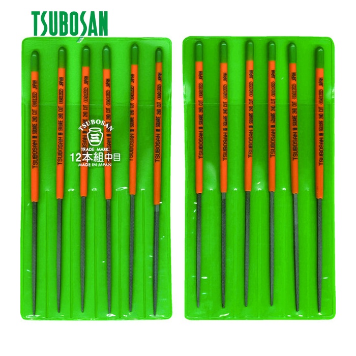 ツボサン TSUBOSAN KA012-02 組ヤスリ 12本組 角 中目 (1S)