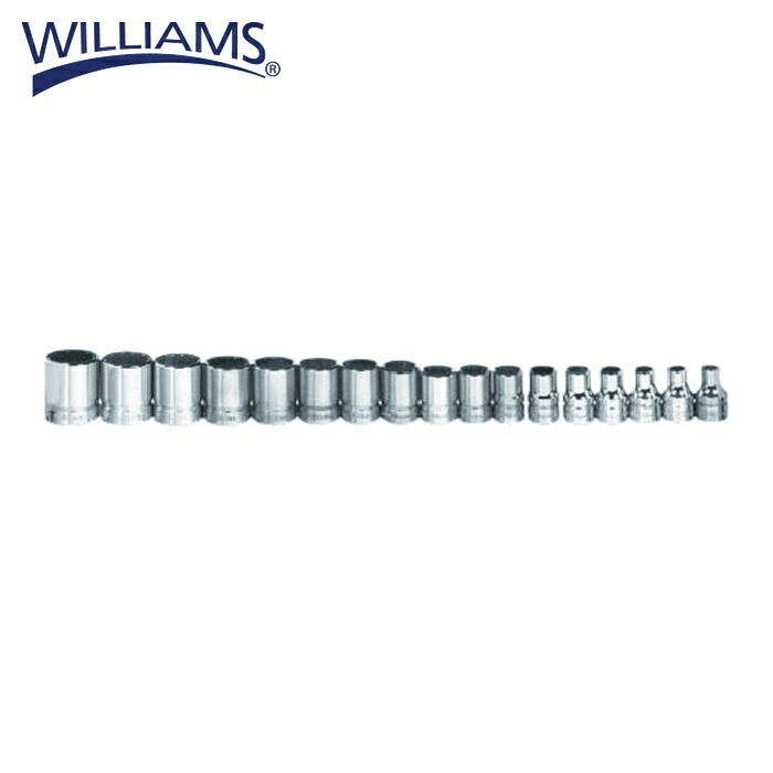 WILLIAMS ウィリアムズ JHWMSB-17RC 3/8ドライブ ソケットセット 12角 17個 (1S)