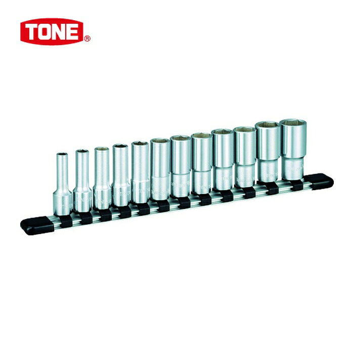 TONE トネ HSBL312 ディープソケットセット(インチ) (6角・ホルダー付) 吋目 12pcs 差込角9.5mm (1S)