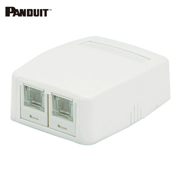 パンドウイット PANDUIT JOQ2H6A00 CAT6Aスプリングシャッター付きローゼットキット 2個口 白 JOQ2H6A00 (1個)