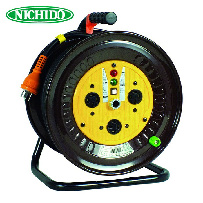 日動工業 NICHIDO ND-E330F-20A 電工ドラム 三相200Vドラム アース付 極太電線 30m (1台)