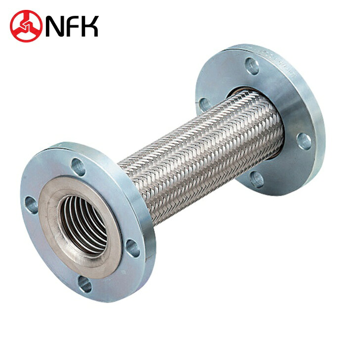 南国フレキ NFK NK-3100/10K-SS400-80A-300L 標準尺度フランジ式軟らかい導管(色合い式) フランジ10K/SS400(接液部SUS304) 80A×300L (1本)