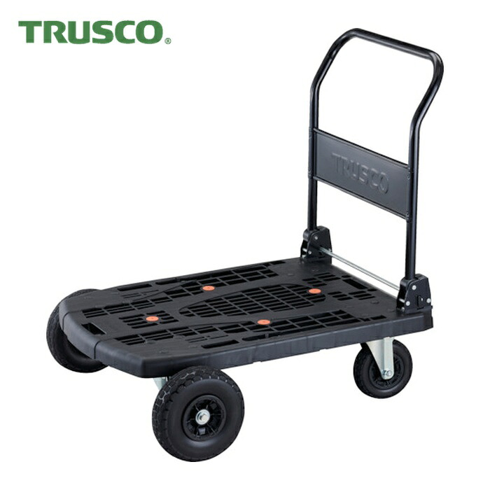 トラスコ TRUSCO 脂手押し車 カルティオビッグオフロード 900X600 ノーパンクタイヤ 黒いこと (1台) MPK906N-OR-BK