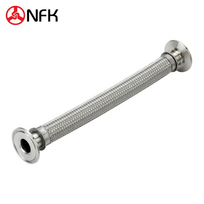 南国フレキ NFK NK-1800SNT/SUS304-2.0S-500L サニタリーフランジ(フェルール)式フレキシブルホース SNTタイプ ALLSUS304 2.0S×500L (1本)