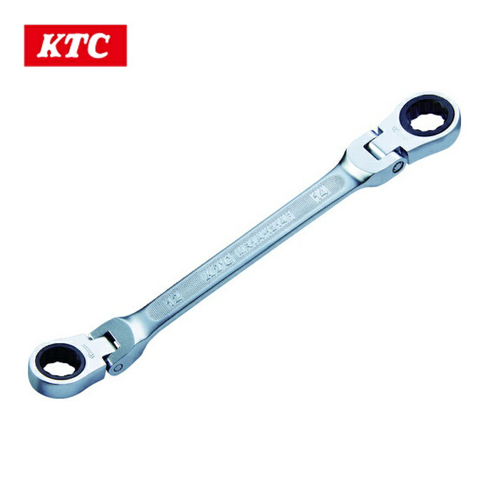 KTC 京都機械工具 MR1A-1214F ラチェットめがねレンチ(両頭型首振りタイプ) 対辺寸法12×14mm 全長199mm (1丁)