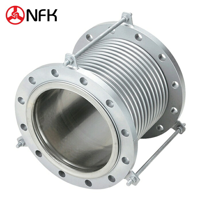 南国フレキ NFK NK-7300/5K-SS400-100A-150L 排気ガス伝達ルート用伸縮管あと継ぎ フランジ5K/SS400(接液部SUS) 100A×150L (1本)