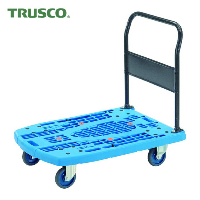 トラスコ TRUSCO 樹脂台車 カルティオビッグ 固定 900X620 ストッパー付 青 (1台) MPK900-BS|工具ランドこだわり館