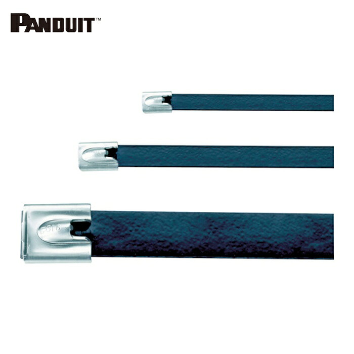パンドウイット PANDUIT MLTFC2H-LP316 MLTタイプ フルコーティングステンレススチールバンド SUS316 黒 幅8.1mm 長さ201mm 50本入 MLTFC2H-LP316 (1袋)|工具ランドこだわり館