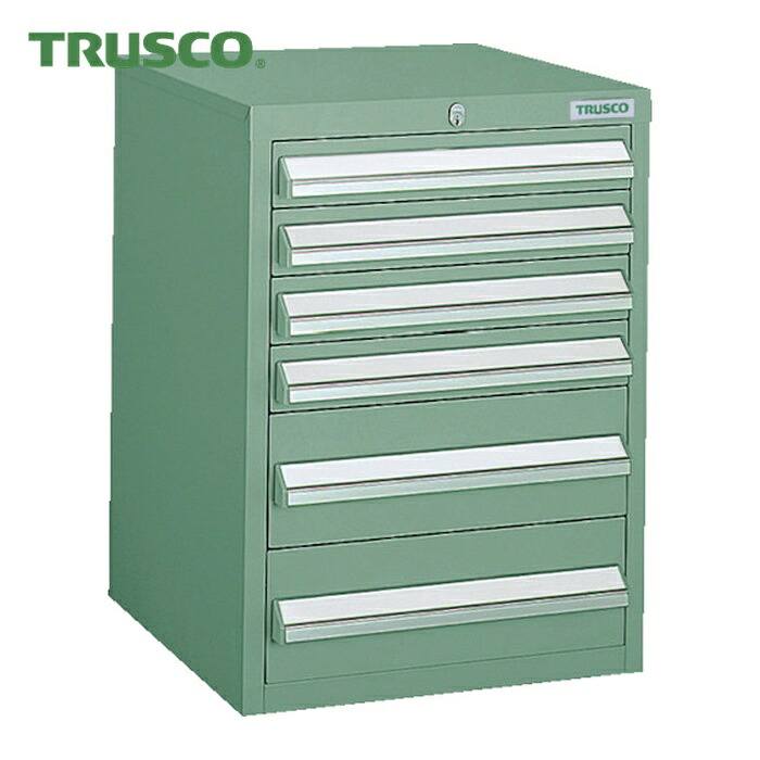 トラスコ TRUSCO LVR型キャビネット 392X412XH540 引出6段 (1台) LVR-541 (GN)｜工具ランドこだわり館