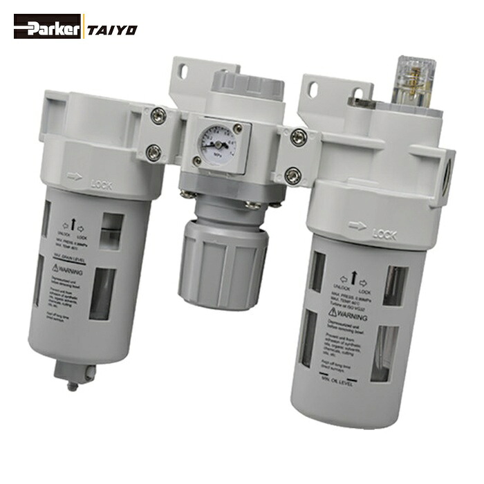 TAIYO 太陽鉄工 MFRL3-15-BD エアコントロールユニット/3点セット(ブラケット、角型圧力計付) (1個)｜工具ランドこだわり館