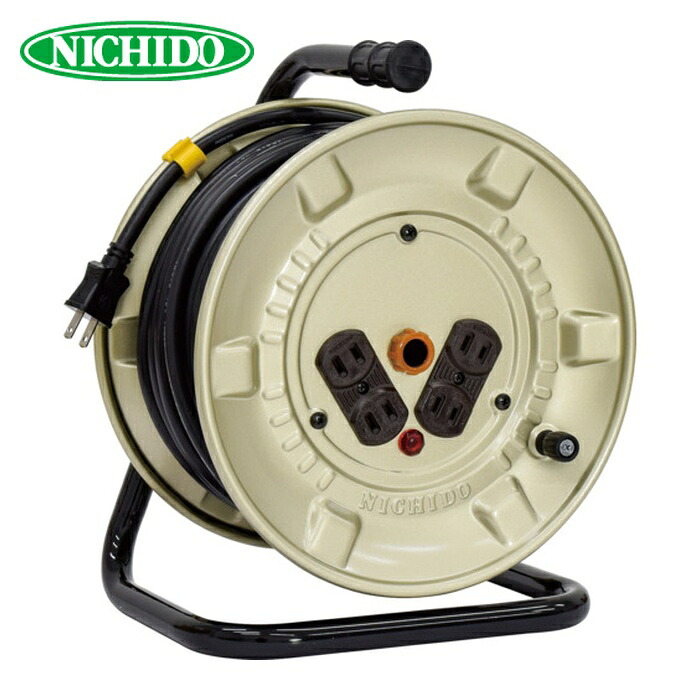 日動工業 NICHIDO NNP-204D 電工ドラム 100V アースなし 20m コンセント個数4個 (1台)|工具ランドこだわり館