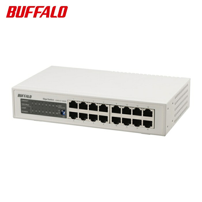 緩衝装置置き目 Giga スイッチングHub 金属元素筺体/ワット数内蔵 16界面 (1個) LSW5-GT-16NSR