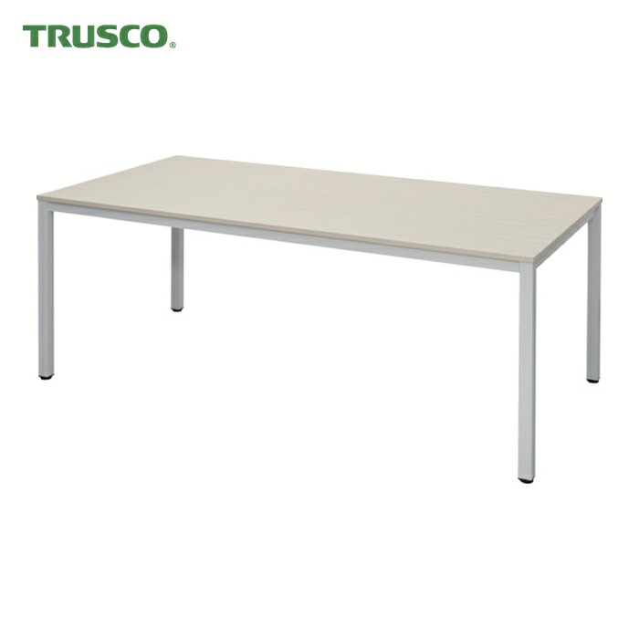 トラスコ TRUSCO ミーティングテーブル W1800xD900 ホワイトナチュラル天板X白脚 (1台) MT1890NAA-W