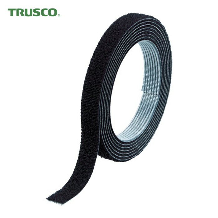 トラスコ TRUSCO マジックバンド[[R下]]結束テープ両面 幅10mmX長さ30m黒 (1巻) MKT-10W-BK