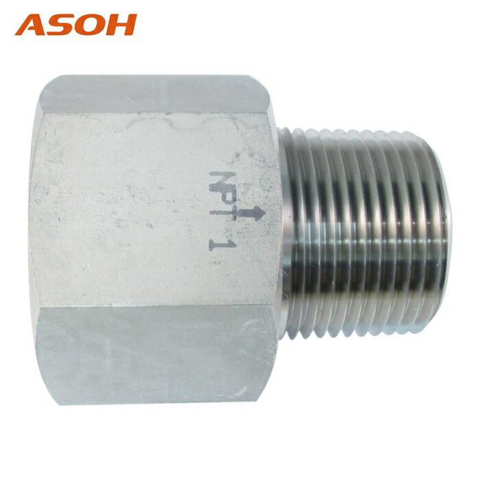 アソー ASOH NF-8488 ステンレス製 変換内外ソケット 外NPT1×内PT1 (1個)