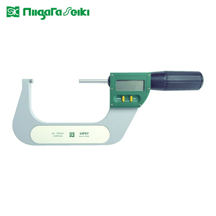 SK 新潟精機 MCD-102IP67S2 デジタルSラインマイクロメータ(IP67) 測定範囲66~102mm (1台)|工具ランドこだわり館