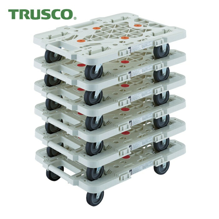 トラスコ TRUSCO まとめ買い 樹脂製平台車 ルートバン MPK-500-W 6台セット (1S) MPK-500-W-M6｜工具ランドこだわり館