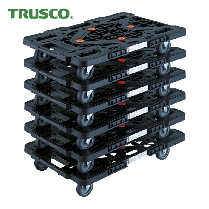 トラスコ TRUSCO まとめ買い 樹脂製平台車 ルートバン MPK-600-BK 6台セット (1S) MPK-600-BK-M6｜工具ランドこだわり館
