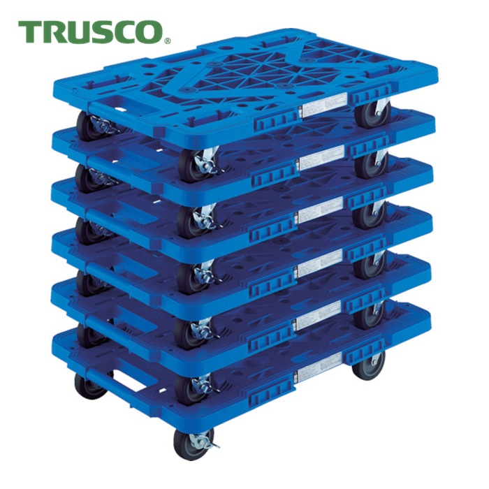 トラスコ TRUSCO まとめ買い 樹脂製平台車 ルートバン MPK-600JS-B 6台セット (1S) MPK-600JS-B-M6
