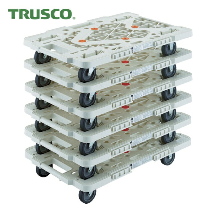 トラスコ TRUSCO まとめ買い 脂製平台車 伝達ルートヴァン MPK-600-W 6台書き割り (1S) MPK-600-W-M6
