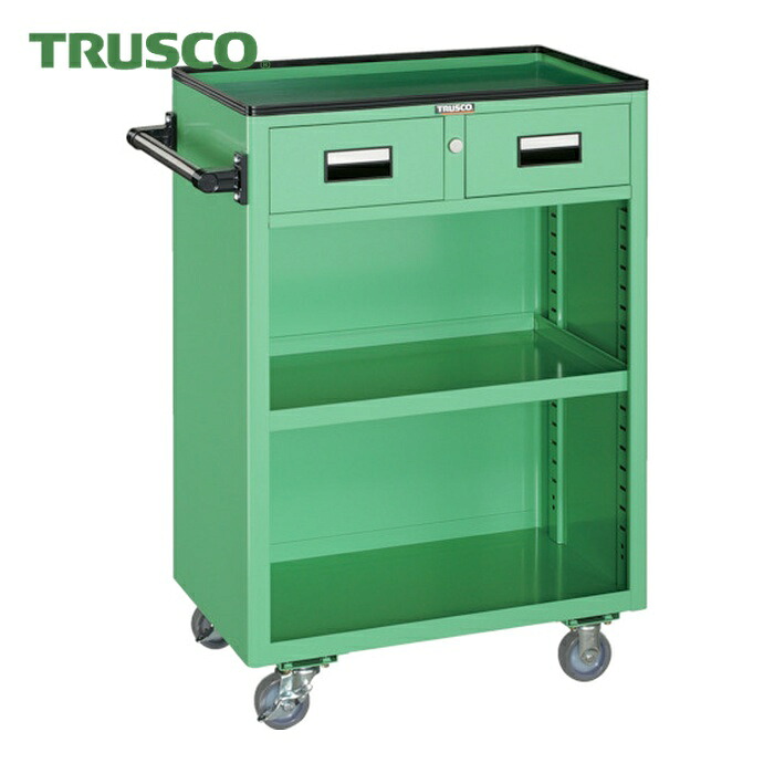 トラスコ TRUSCO ツールワゴン 600X400XH880 引出・幕板付 ヤンググリーン (1台) NTS-403N-YG