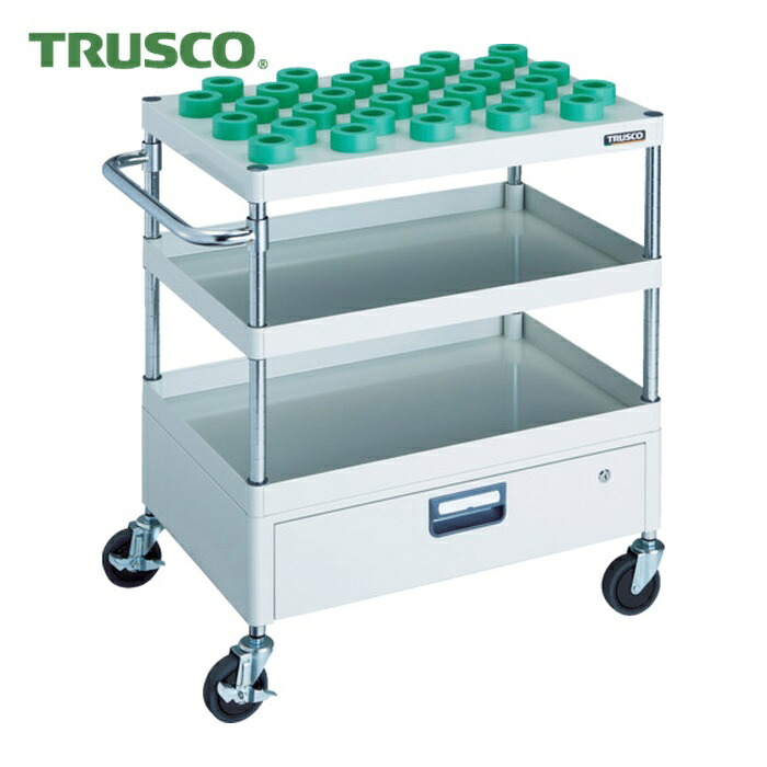 トラスコ TRUSCO ツールワゴン フェニックスワゴン 750X500 1段引出付 HSK40A ホワイト (1台) PEW-TL972FV-W