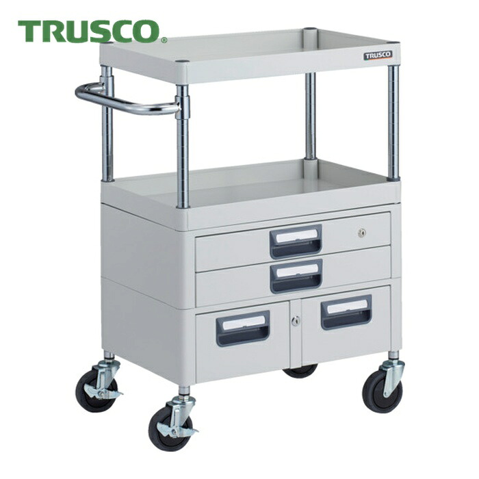トラスコ TRUSCO ツールワゴン フェニックスワゴン 抗菌 省音 600X400XH880 引出付 ホワイト (1台) PEW-962XW-W｜工具ランドこだわり館