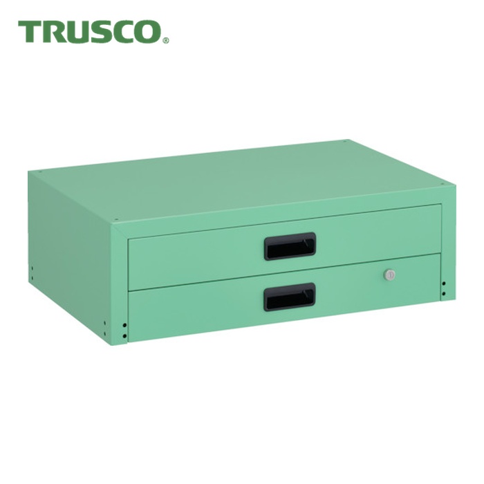 トラスコ TRUSCO 物の具手押し車 ラビットワゴン用2段抽き出し 700X450 若い衆緑であること (1台) RBW-75X YG