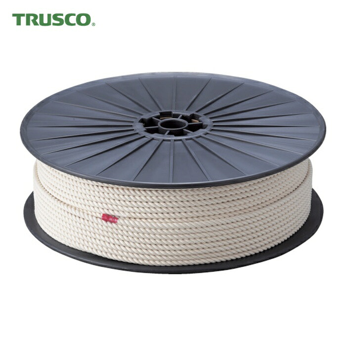 トラスコ TRUSCO 綿ロープ 3つ打 線径12mmX長さ100m (1巻) R-12100M