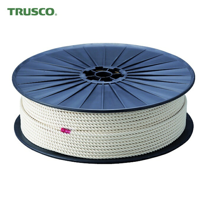 トラスコ TRUSCO 綿ロープ 3つ打 線径6mmX長さ200m (1巻) R-6200M