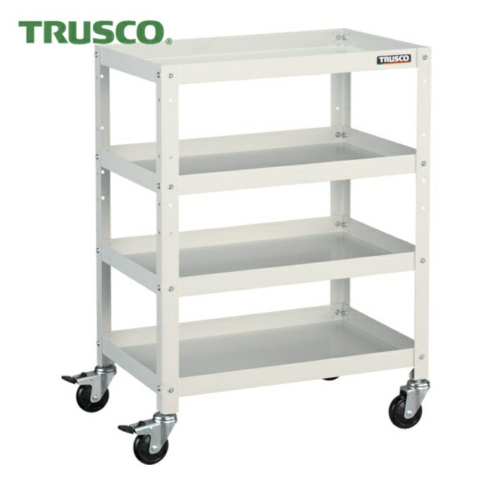 トラスコ TRUSCO 物の具手押し車 ラビットワゴン 600X400 天然ゴム拷問台 白いこと (1台) RBW-864 W