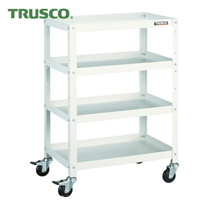 トラスコ TRUSCO ツールワゴン ラビットワゴン 600X400 ゴム車輪 ホワイト (1台) RBW-964 W｜工具ランドこだわり館