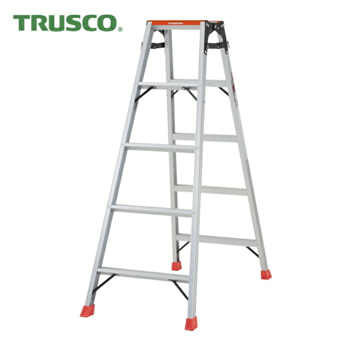 トラスコ TRUSCO 天板乗り押しとどめる絵の具掛けはしご兼用脚立 軽銀アロイ製・脚押しかぶせる付 高さ1.40m (1台) PTHK-150