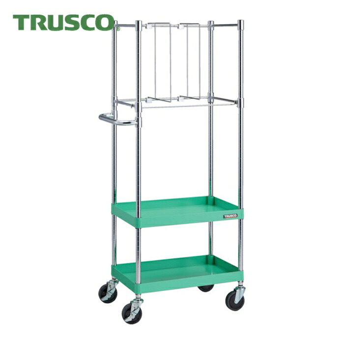 トラスコ TRUSCO ツールワゴン フェニックスワゴン 省音 600X400XH1500 立掛け用 ヤンググリーン (1台) PEW-1562KS-YG