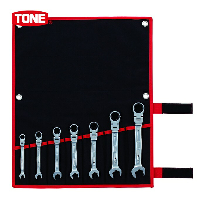 TONE トネ RMFQ700 コンビネーションラチェットレンチ 首振クイックラチェットめがねレンチセット 7点セット (1S) 11,145円