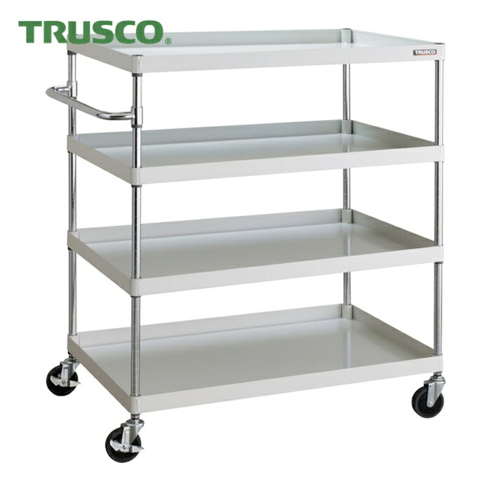 トラスコ TRUSCO ツールワゴン フェニックスワゴン 省音 1000X650XH1200 4段 ホワイト (1台) PEW-12104-W