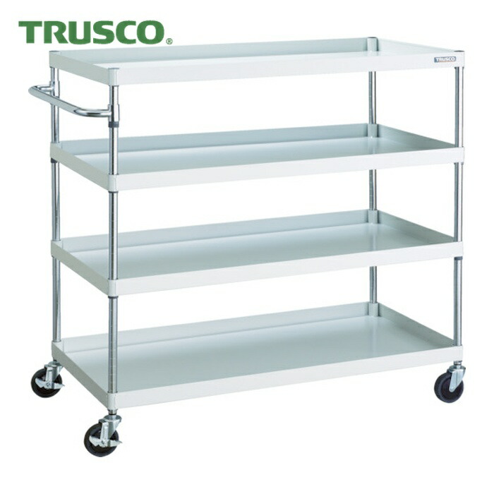 トラスコ TRUSCO ツールワゴン フェニックスワゴン 省音 1200X600XH1200 4段 ホワイト (1台) PEW-12124-W