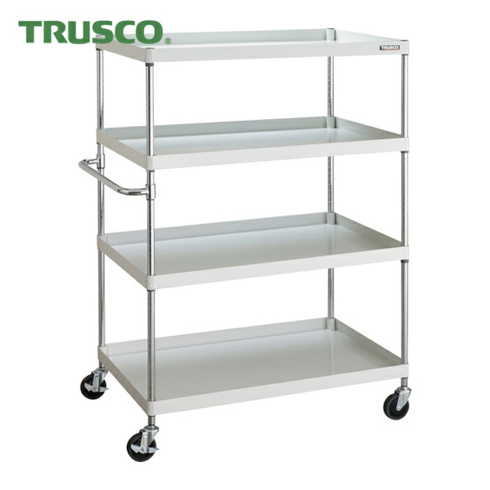 トラスコ TRUSCO ツールワゴン フェニックスワゴン 省音 1000X650XH1500 4段 ホワイト (1台) PEW-15104-W