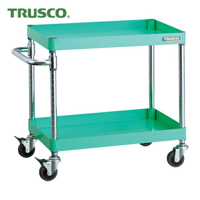トラスコ TRUSCO ツールワゴン フェニックスワゴン 省音 600X400XH600 2段 ヤンググリーン (1台) PEW-662C-YG