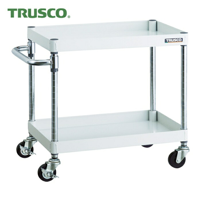 トラスコ TRUSCO 物の具手押し車 アリゾナ州の州都手押し車  600X400 2段 Φ75天然ゴム拷問台 白いこと (1台) PEW-662-G75-W