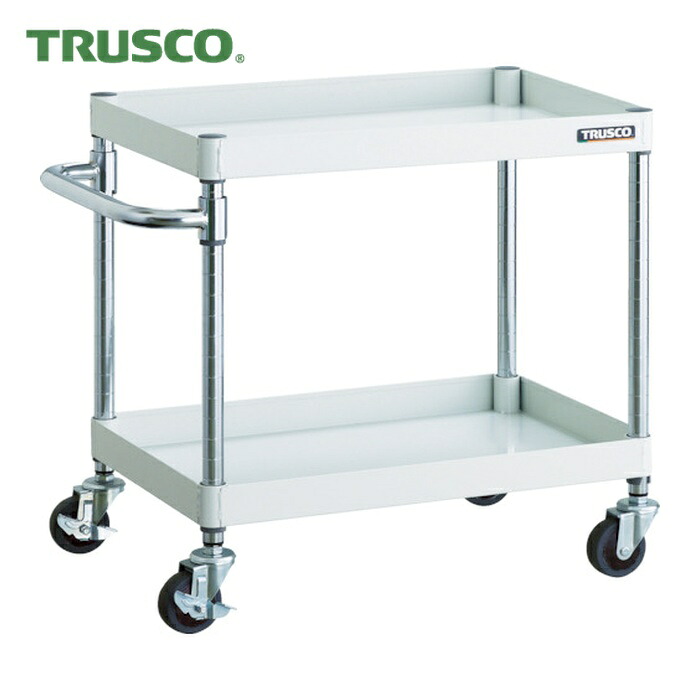 トラスコ TRUSCO ツールワゴン フェニックスワゴン 省音 600X400XH600 2段 ホワイト (1台) PEW-662-W|工具ランドこだわり館